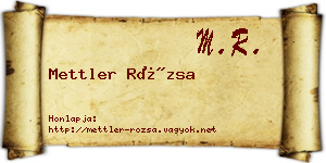 Mettler Rózsa névjegykártya